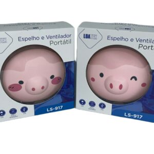 Espelho Porquinho Com LED e Ventilador (LS-917) LuaTek